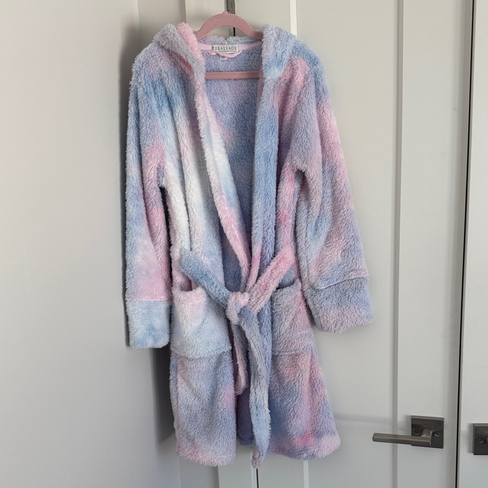 P.J. Salvage Pastel Plush Sparkly Hooded Robe